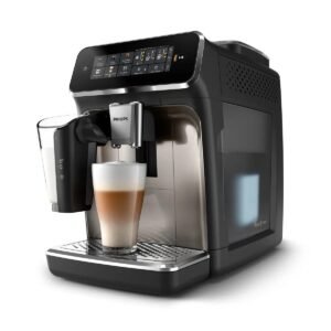 Philips 3300 LatteGo Super Automatic Espresso, Cappuccino, & Latte Macchiato Machine with SilentBrew EP3347/90 (Black Chrome) - Image 2